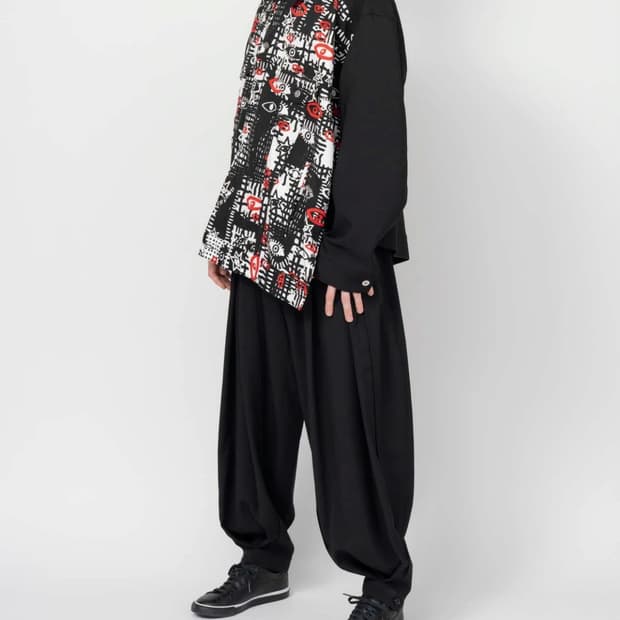 26ss 블랙 꼼데가르송 벌룬 턱 팬츠 m