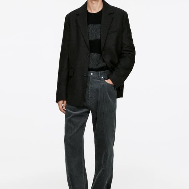 아르켓 다크 블루 루즈핏 코듀로이 팬츠