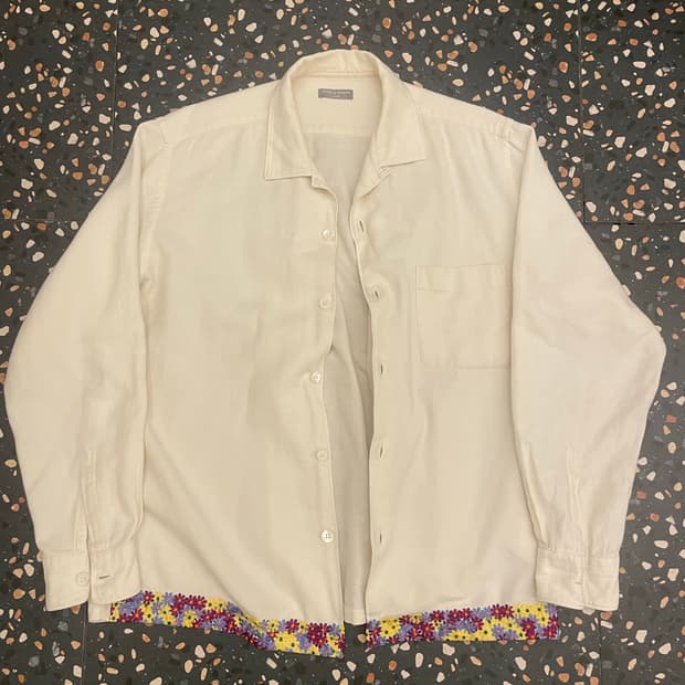 꼼데가르송옴므 다나카기 플라워자수 오픈카라셔츠