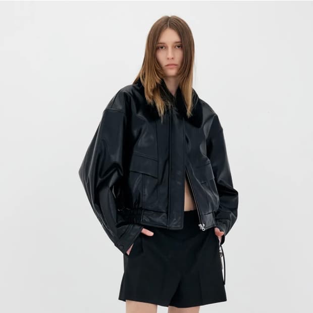 로우클래식 레더 숏 누빔 자켓 S