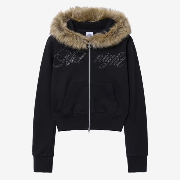미드나잇무브 crop hair zip up (black)