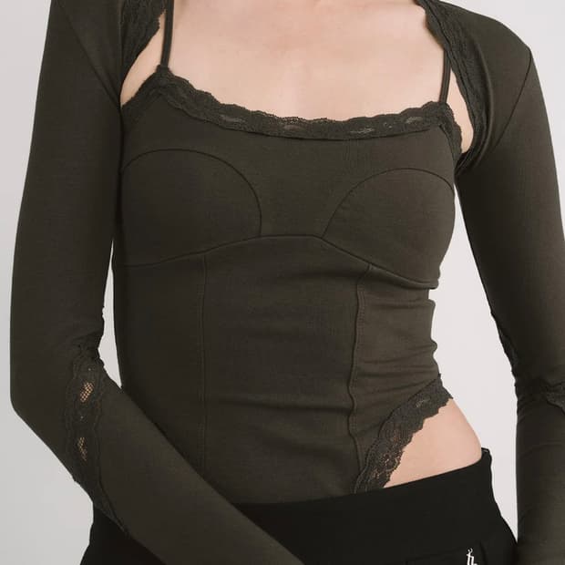 [s]Threetimes evelyn bolero, lace top