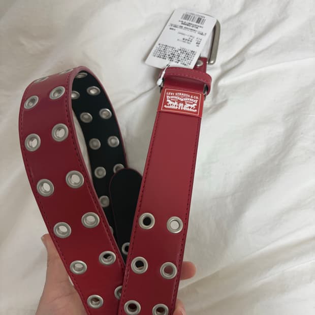 리바이스 double pin belt (red)