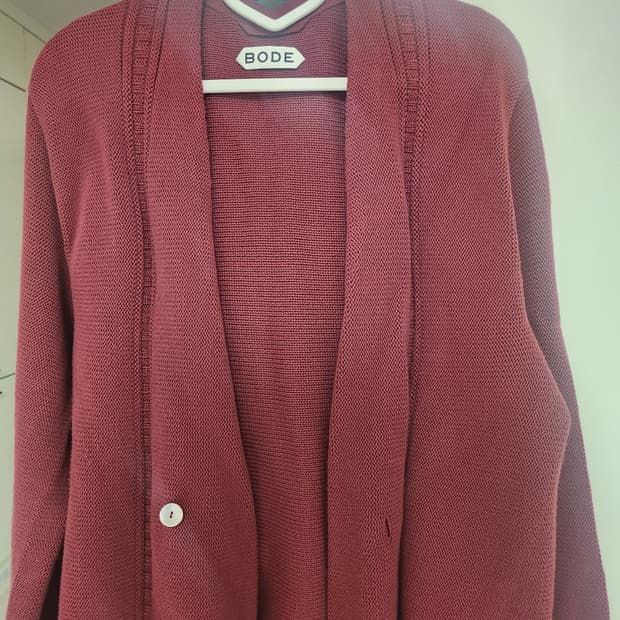 Bode 더블 브레스티드 가디건 마룬 