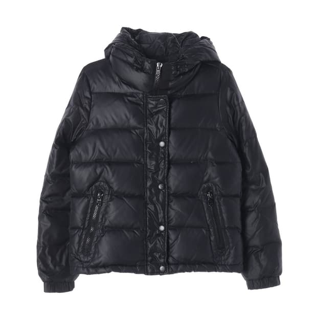 헤누스 에드윈 올블랙 유광 숏패딩 S