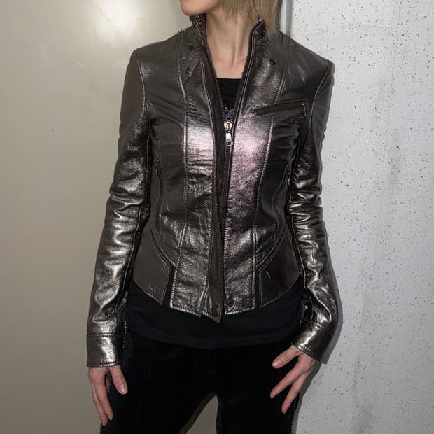 돌체앤가바나 메탈릭 레더 자켓