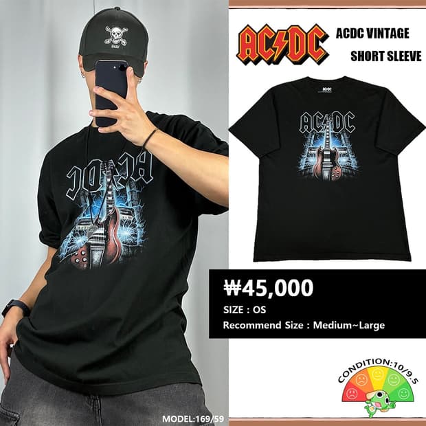 <ACDC 락 프린팅 반팔 티셔츠> No.1870