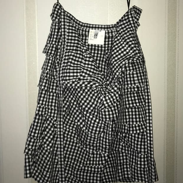 Comme des garcons check wrap skirt