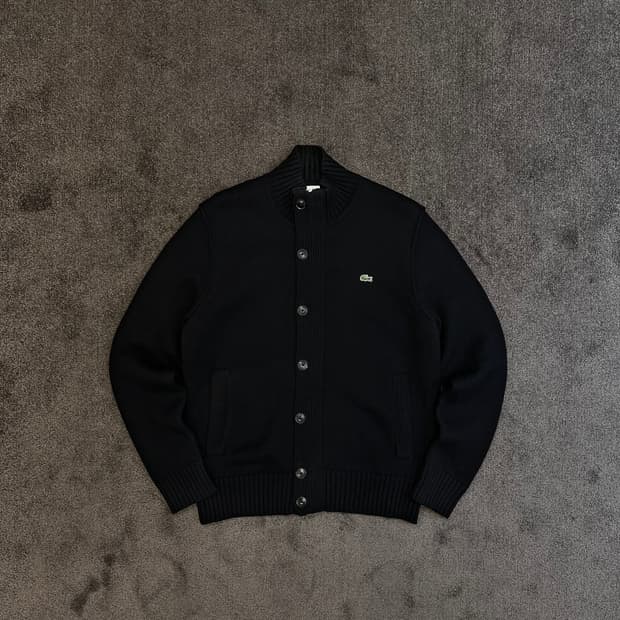 라코스테 블랙 집업 가디건 M