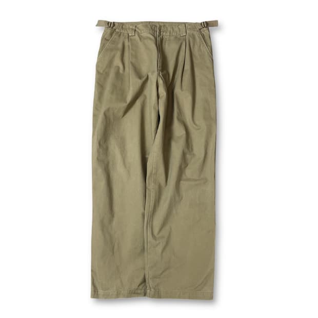 후브스 베이지 핀턱 와이드 데님 팬츠