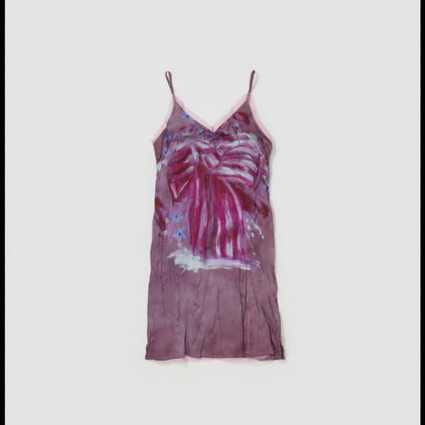 아크네 스튜디오 프린트 블라우스 드레스 라즈베리 핑크