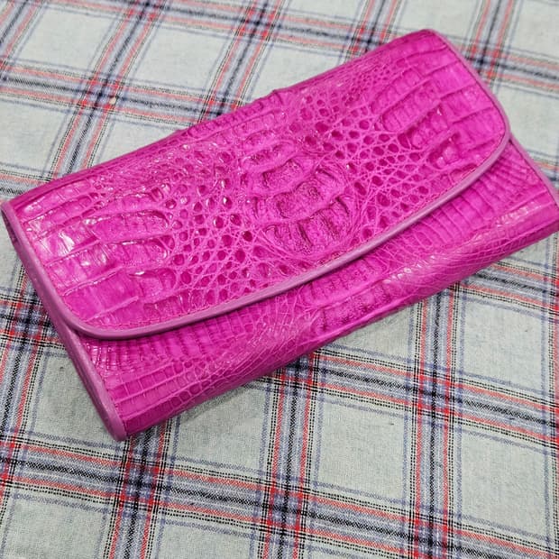 River 크로커다일 리얼 악어가죽 여성 장지갑 [새상품]