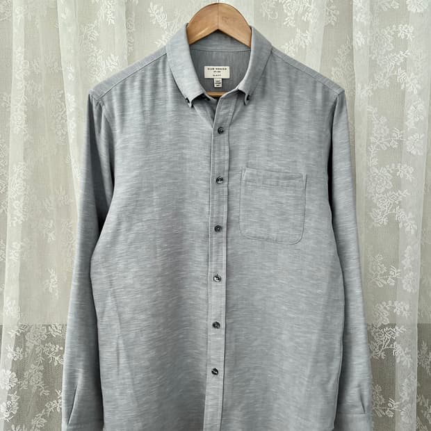 S) 클럽모나코 슬림핏 도톰 셔츠 그레이