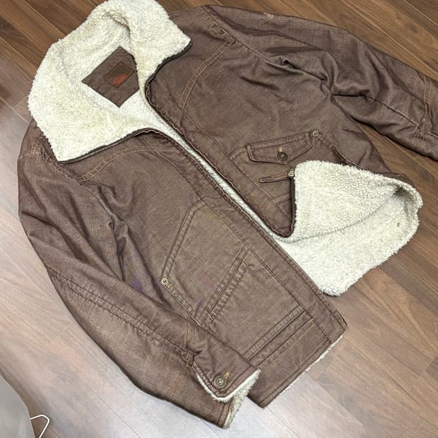 빈티지 브라운 골덴 털 자켓