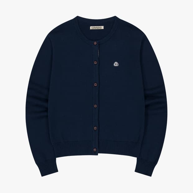 코이세이오 플라워 플래킷 가디건 네이비