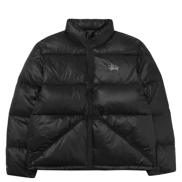스투시 마이크로 립스탑 다운 자켓 제트 블랙 s