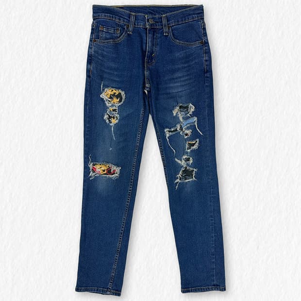 리바이스 511 데미지 아트워크 데님 팬츠