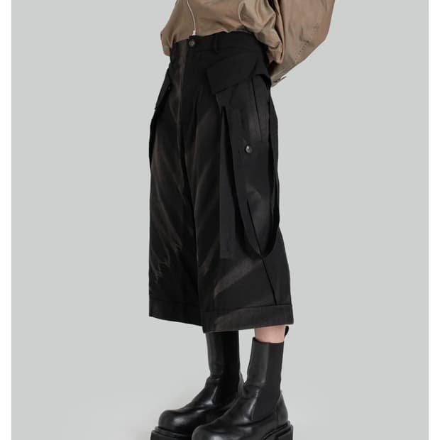지용킴 Sun-Bleached Layered Half Trousers