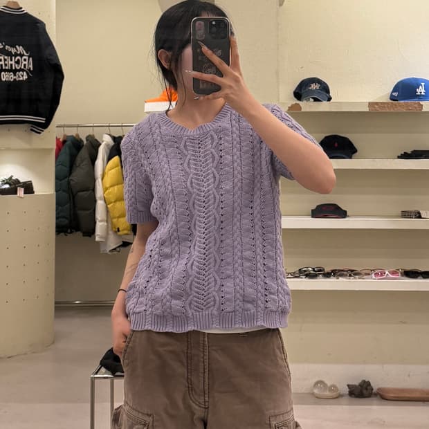 브룩스브라더스 패턴 반팔 니트 U870