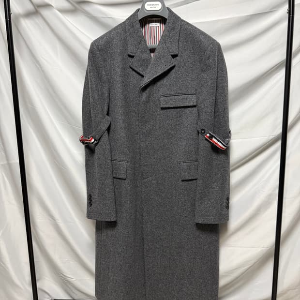 [S+급/2] 톰브라운 울 암밴드 체스터필드 오버 코트 그레이