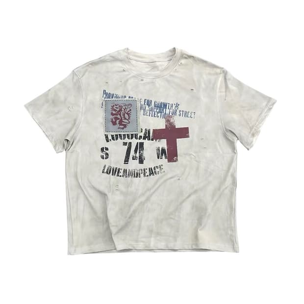 VINTAGE mood distressed T-shirt