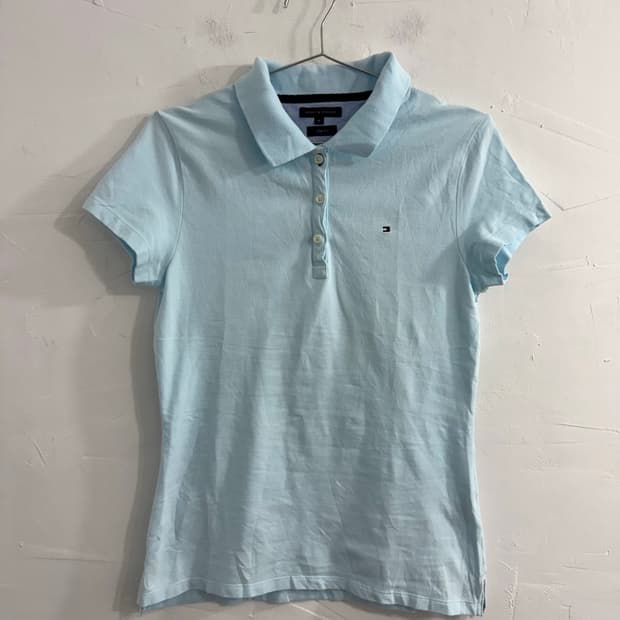 Tommy hilfiger soft blue slim pk top