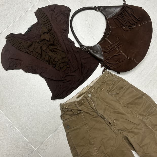 빈티지 브라운 코디세트 