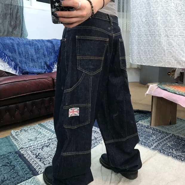 JJIM 생지 카펜터 데님팬츠 