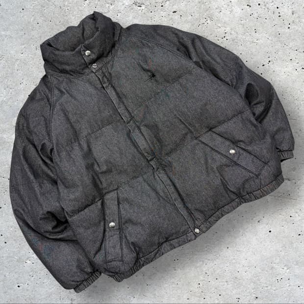 [L] 나이스고스트클럽 흑청 데님 푸퍼 패딩 자켓 블랙 C568