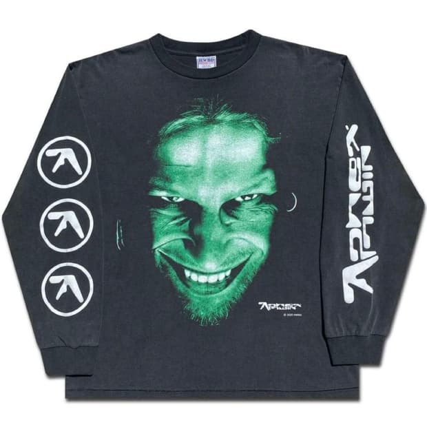 Aphex twin 에이펙스트윈 긴팔티셔츠 밴드티 빈티지 XL