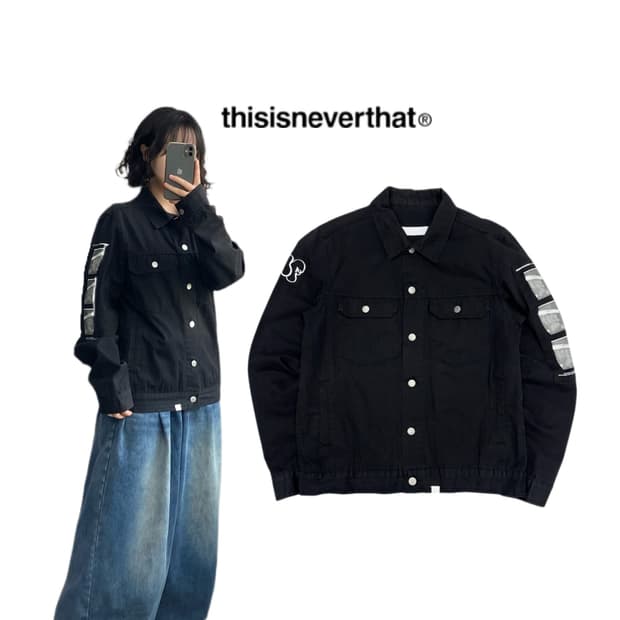 디스이즈네버댓 흑청 데님 트러커 자켓