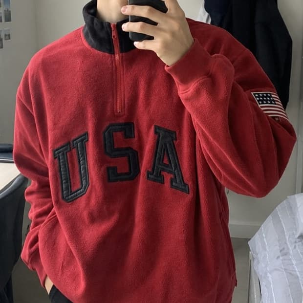 오리지날 90's 일본판 폴로랄프로렌 스포츠 USA 성조기 플리스 집업