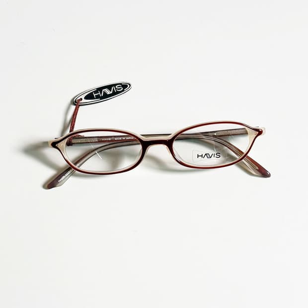 HAVIS 브라운&아이보리 뿔테 오벌 프레임 빈티지 안경