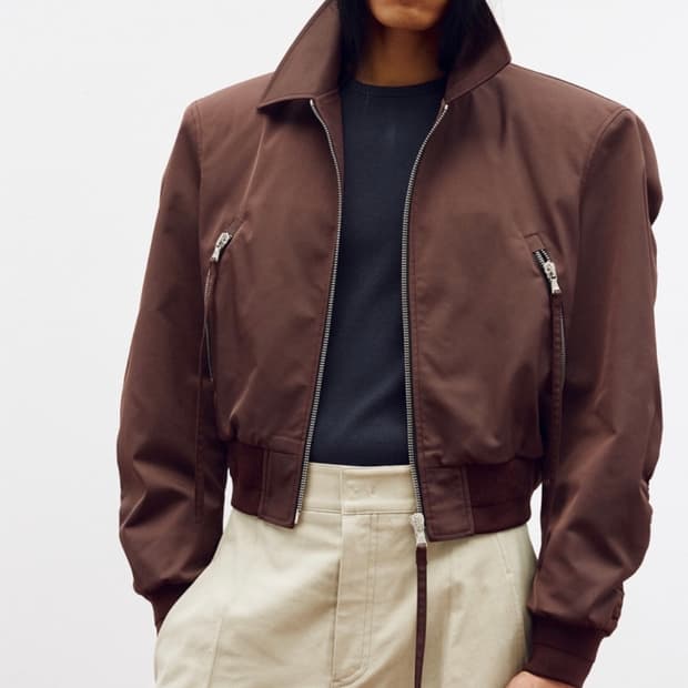 렉토 지퍼 디테일 스트럭쳐 팀봄버 레드 브라운