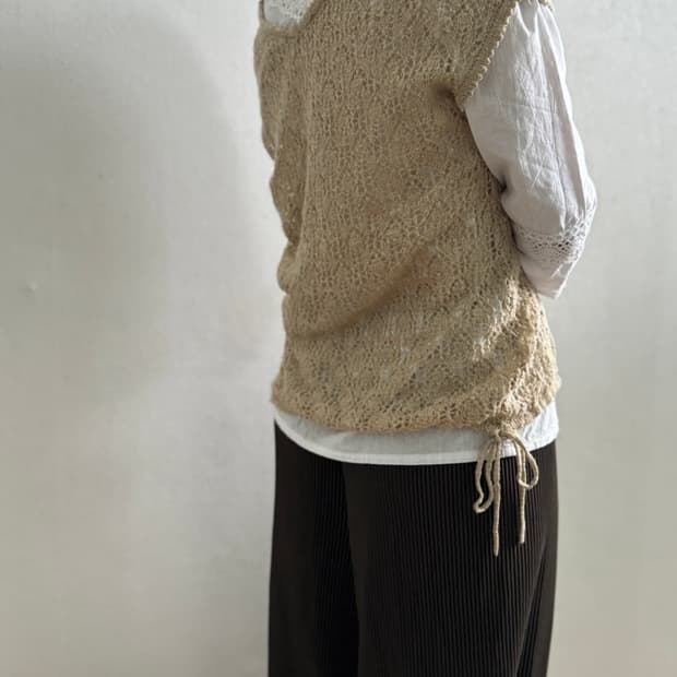 Brown Pleated Wide Pants