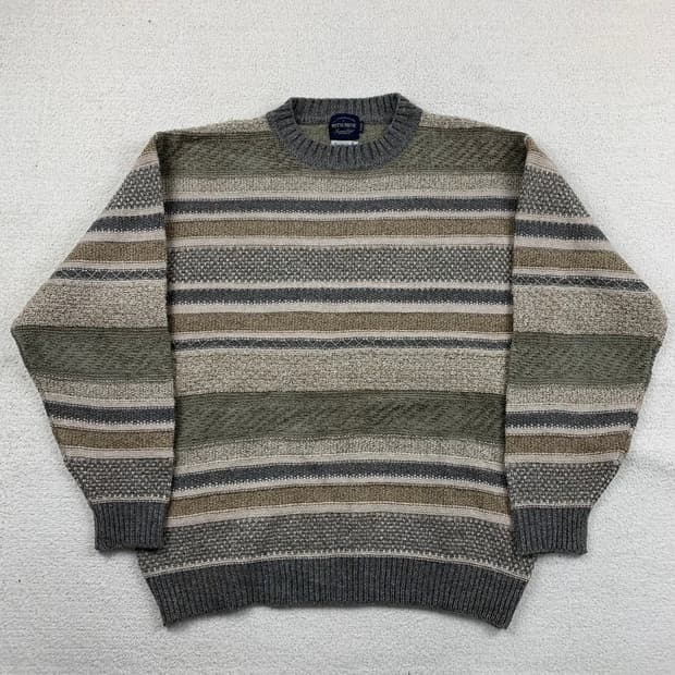 일본빈티지 미츠미네 이태리 울 믹스 스트라이프 니트