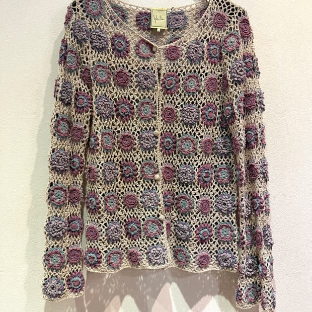 Sybilla Floral Crochet Knit Cardigan