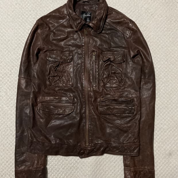 [48] PULF FICTION 레더파크 웨스턴 무드 양가죽 레더 자켓