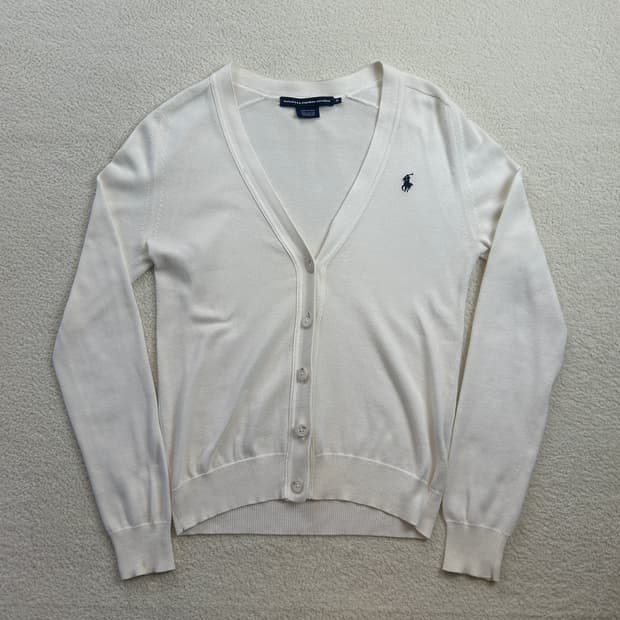폴로 화이트 가디건