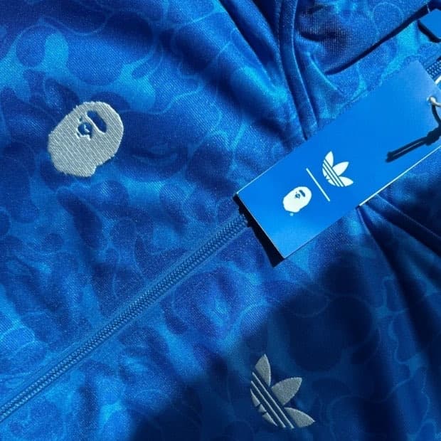 베이프X아디다스 트랙탑 블루 XL