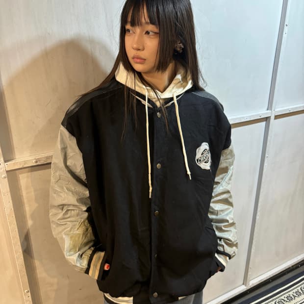 90s Vintage Chrysler Hooded Varsity jk 