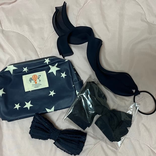 처분|네이비 헤어핀+파우치 세트