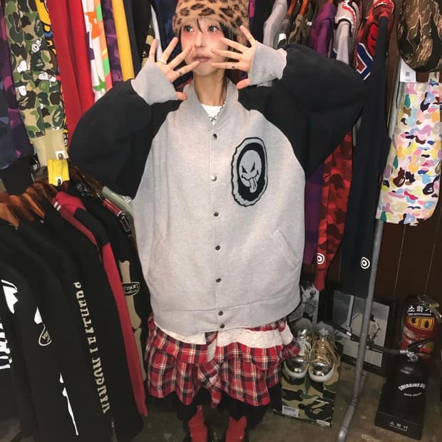 Bape 90s Grey Sweat Varsity JK
