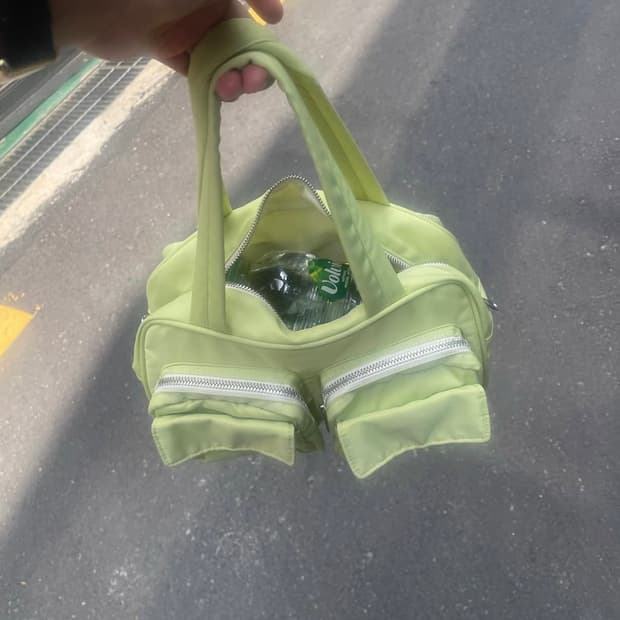 에토스 나일론 토트백 라임