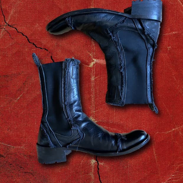 D&G 90s 돌체앤가바나 그런지 데미지 디테일 롱 부츠42