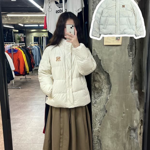 엠엘비 덕다운 패딩 아이보리 S #csz2196