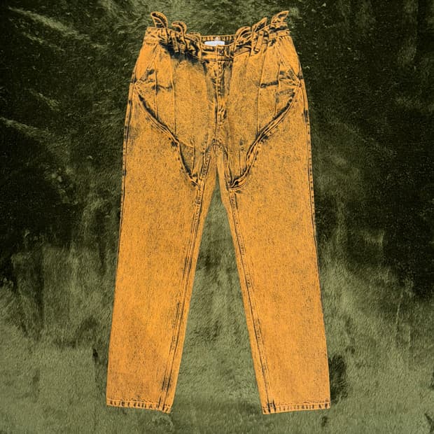 [L] juntae kim 준태킴 게더 코르셋 워시드 데님 팬츠