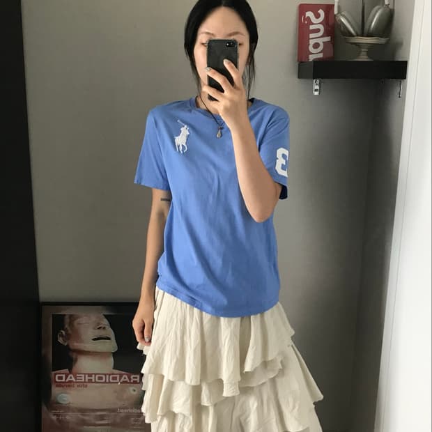 폴로 랄프로렌 빅포니로고 스카이블루 반팔티