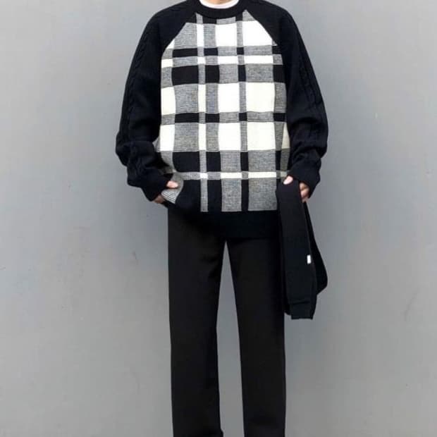D'gnak, 디그낙 / 체크 니트, 남성 니트 / 105