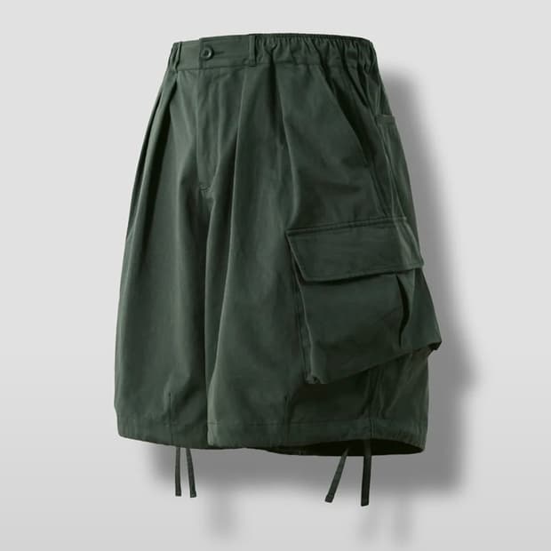 앵글런 카고 하프 팬츠 그린